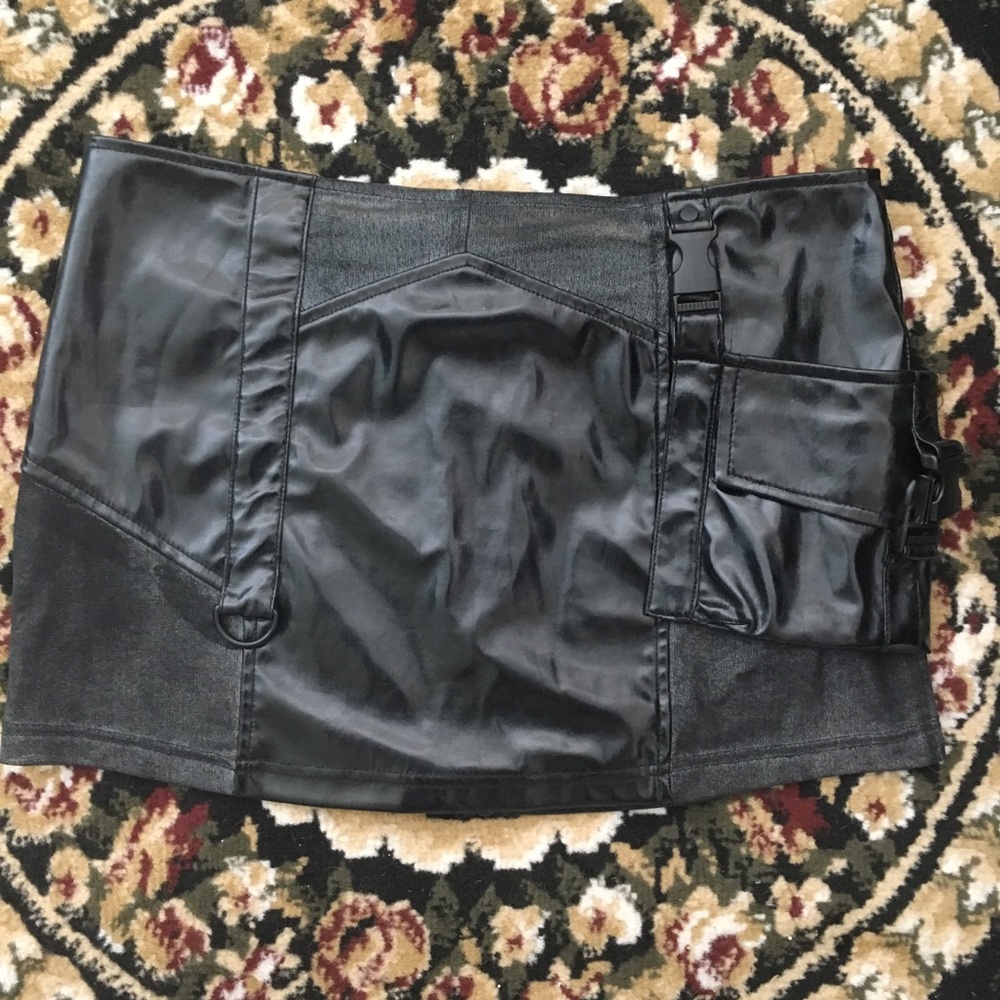 LIP SERVICE PVC SKIRT WITH BAG ATTACHMENT